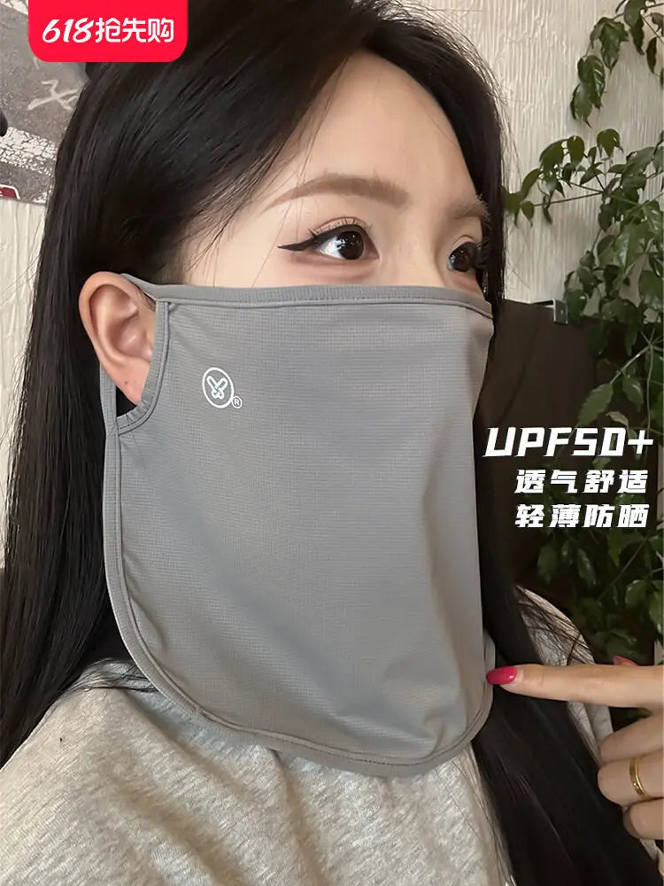 Women’s Ice Silk Sun Protection Mask 2026 – Breathable UV Resistant Cycling Neck Gaiter Summer Sunshade Veil