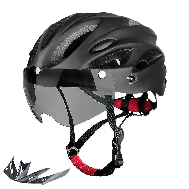 Adult Bike Helmet with LED Tail Light – Lightweight & Breathable Cycling Helmet (58-62cm), Colorful Bicycle Accessory