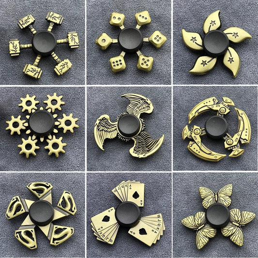 Bronze Metal Alloy Fidget Spinner R188 – Silent Hand Gyro Stress Relief Toy for Kids & Adults