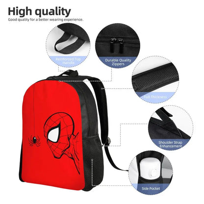 Custom Spider-Man Web Backpack – Water-Resistant School & College Bag for Men and Women