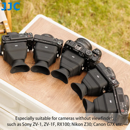 JJC 3X LCD Viewfinder Extender – Collapsible Eyecup for 3.0" Screen, Compatible with Nikon Z30, Sony ZV-1, RX100 & Canon G7X