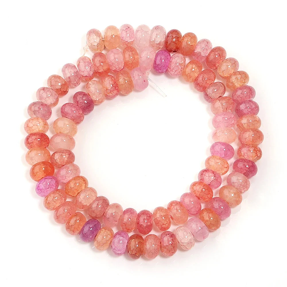 5x8mm Natural Abacus Rondelle Beads - Glass Wheel Loose Charms for DIY Bracelets & Jewelry Making Supplies