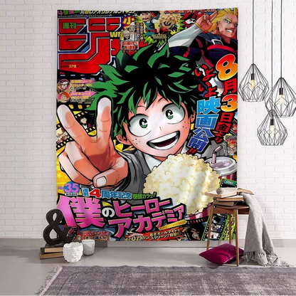 My Hero Academia Anime Tapestry Wall Hanging – Cute Decorative Room Decor for Bedroom, Living Room & Home Interior Styling