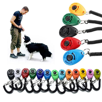 Dog Training Clicker – Adjustable Wrist Strap Pet Trainer for Cats & Dogs, Sound Keychain & Repeller Aid