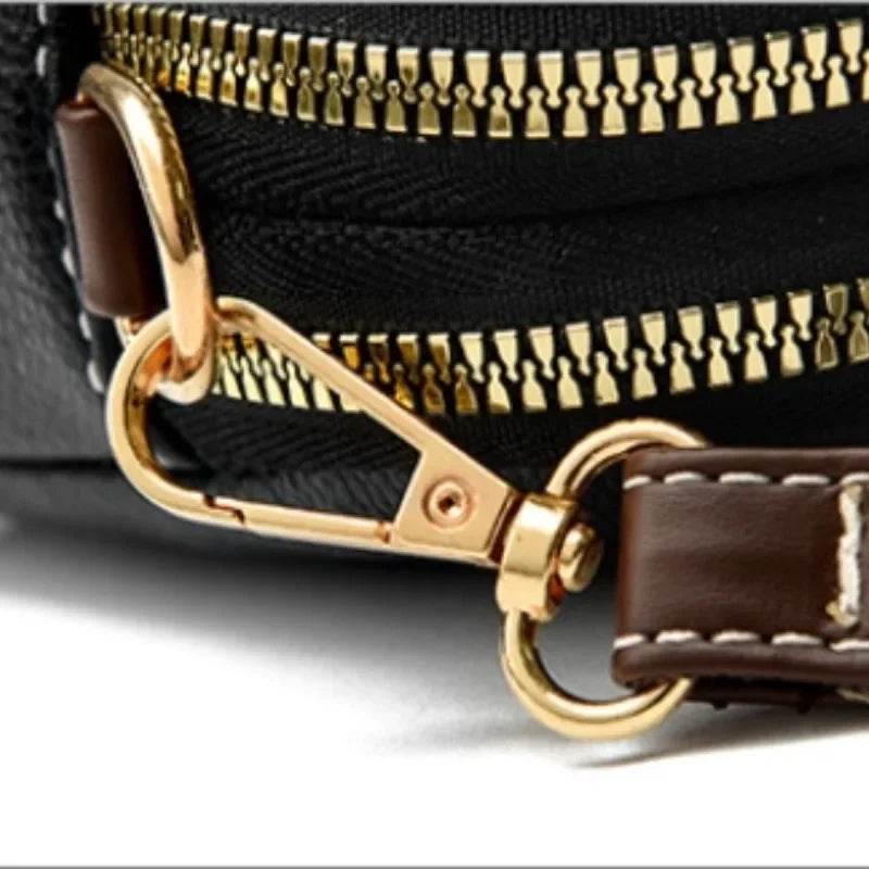 100% Genuine Leather Shoulder Bag for Women - Luxury Designer Cowhide Flap Handbag and Crossbody Messenger Bag