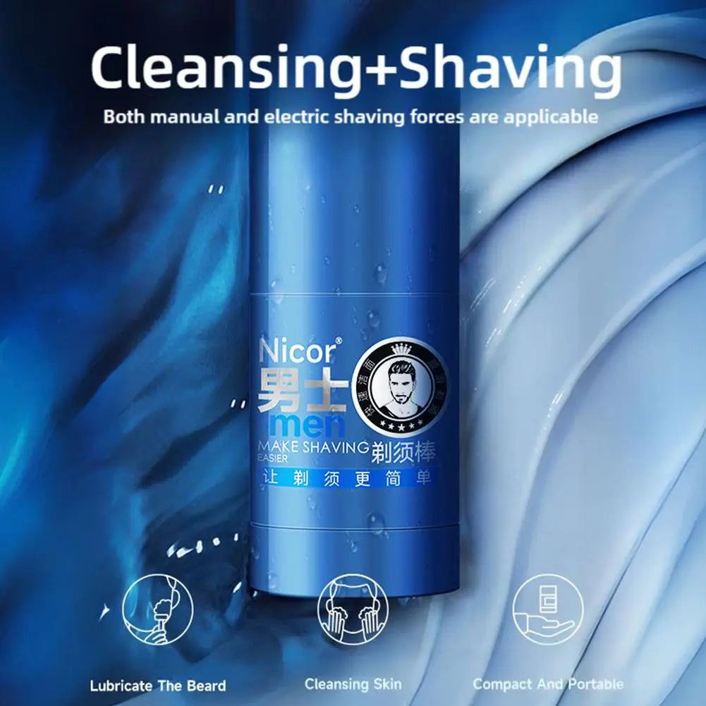 1/2/3PCS Mint Scent Men’s Shaving Cream Stick – Rich Foam 2-in-1 Shaving & Cleansing Hydrating Beard Cream