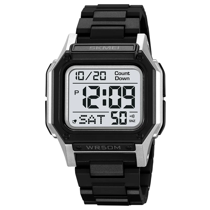 SKMEI Men’s Waterproof Sport Watch – Digital Wristwatch with Countdown, Stopwatch & Dual Time Display