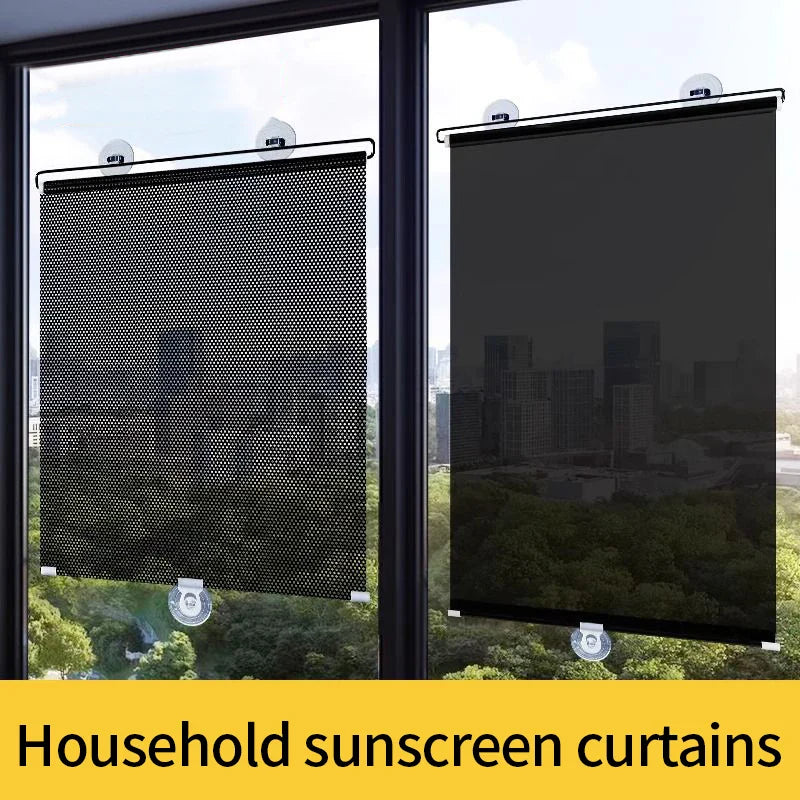 Retractable Car Sunshade - Sun Protection Curtain for Automotive, Bedroom, and Kitchen - Thermal Insulation Rolling Shutter