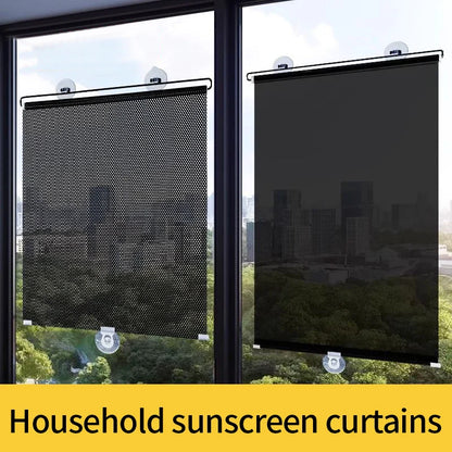 Retractable Car Sunshade - Sun Protection Curtain for Automotive, Bedroom, and Kitchen - Thermal Insulation Rolling Shutter