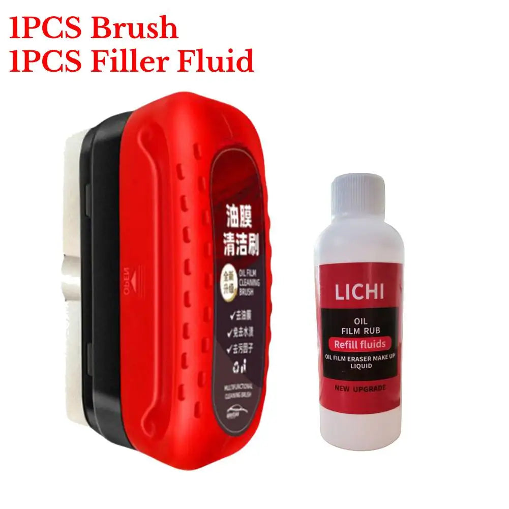 Car Glass Oil Film Remover – Powerful Windshield Cleaner with Sponge Brush for Water Spot & Stain Removal Auto Detailing