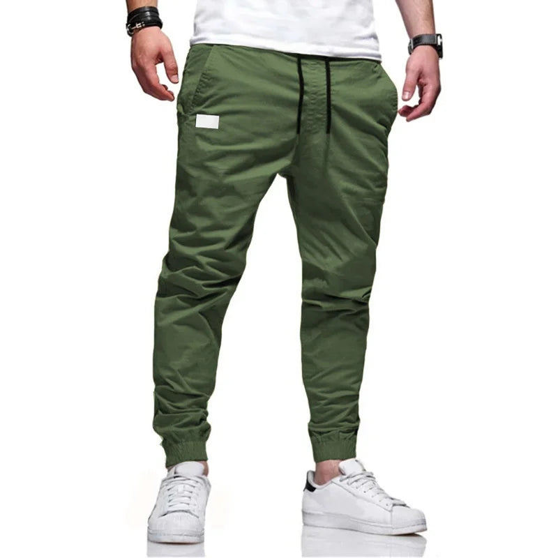 Men’s 2024 Cargo Joggers – Loose Straight Solid Color Sweatpants Casual Sports Trousers