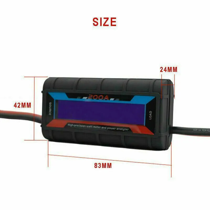 200A LCD Digital Amp Watt Meter – High-Precision RC Battery & Solar Power Analyzer