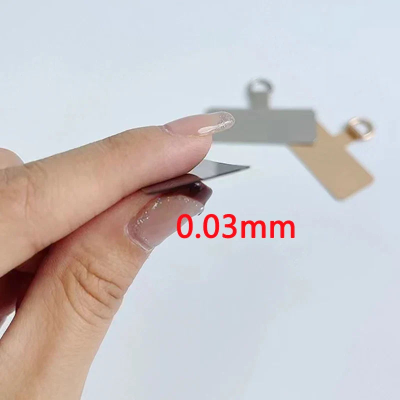 Universal Metal Phone Lanyard Gasket Patch - Durable Ultra Thin Sling Rope Card Clip Strap for Mobile Phones - Hang Cord Tab, 1/4 pcs