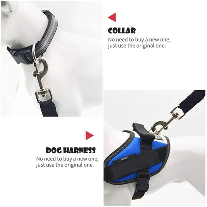 Adjustable Pet Car Seat Belt - Vehicle Dog Harness Lead Clip for Safety, Traction Dog Collar Accessory