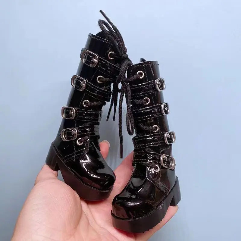 45CM BJD Doll Snow Boots — 1/4 Scale Work Dress Long Boots, Academy Style Uniform Leather Mary Jane Shoes for Dolls