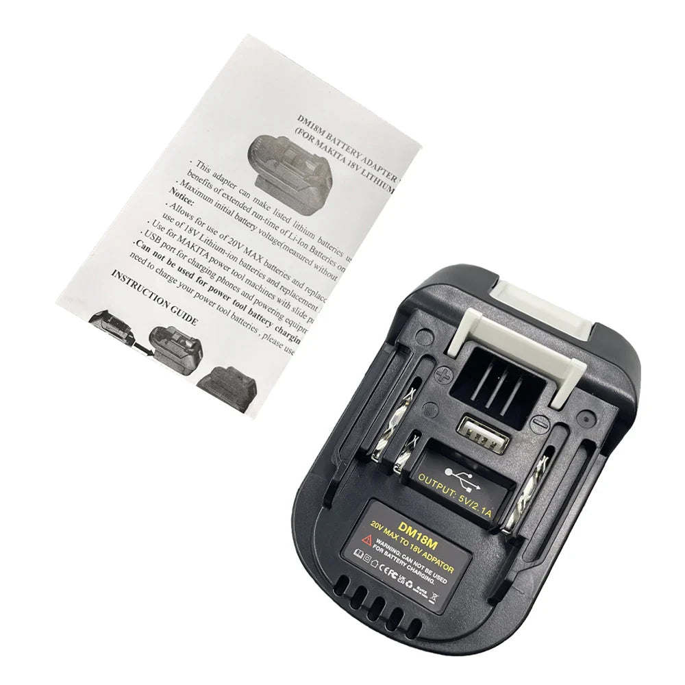 DM18M Battery Adapter for Makita 18V Tools – Convert Dewalt 20V & Milwaukee M18 Batteries to Makita 18V Battery