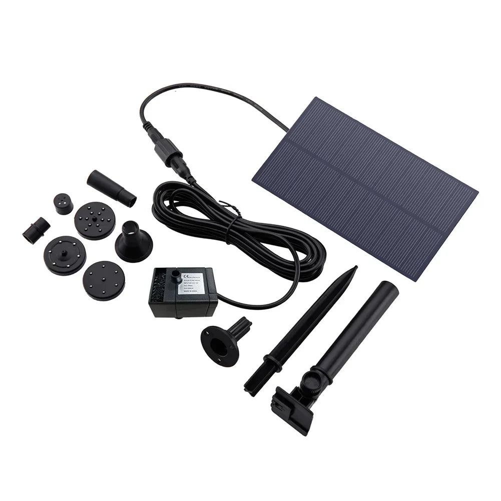 5W Solar Powered Water Fountain – Garden Decoration with Stake, Water Pump & Energy-Saving Watering System for Fish Tanks