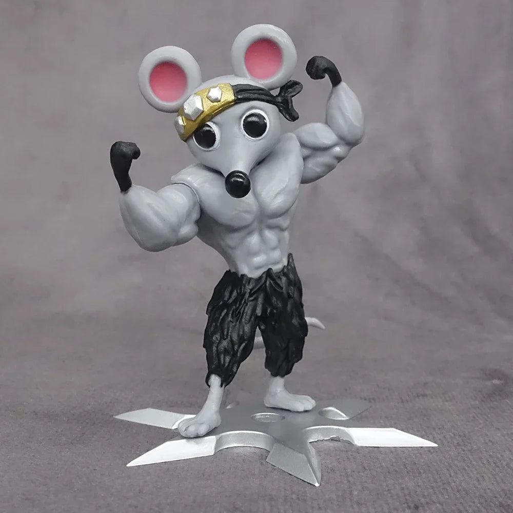 Anime Muscle Mouse Figurine – 8cm Collectible Figure Toy for Kids, Holiday Gift Model