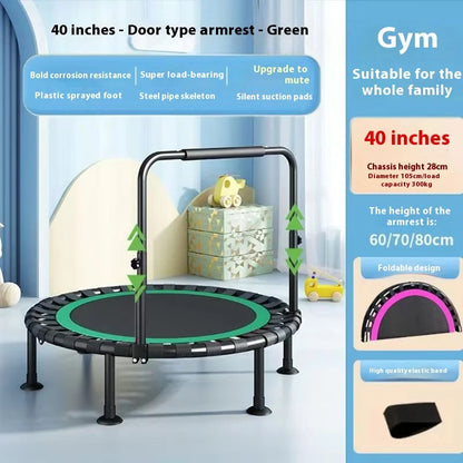 Household Indoor Trampoline – Foldable Thickened Steel Pipe Bounce Bed for Kids and Adults