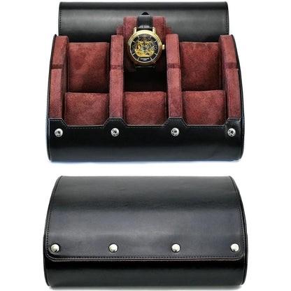 6-Slot Watch Travel Case – PU Leather Organizer Roll for Men & Women, Watch Display Storage Case