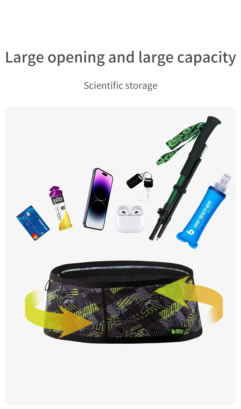 MAP BROTHER W1001 Woven Elastic Sports Waist Bag – Running, Triathlon, Marathon & Cycling Number Belt Pack