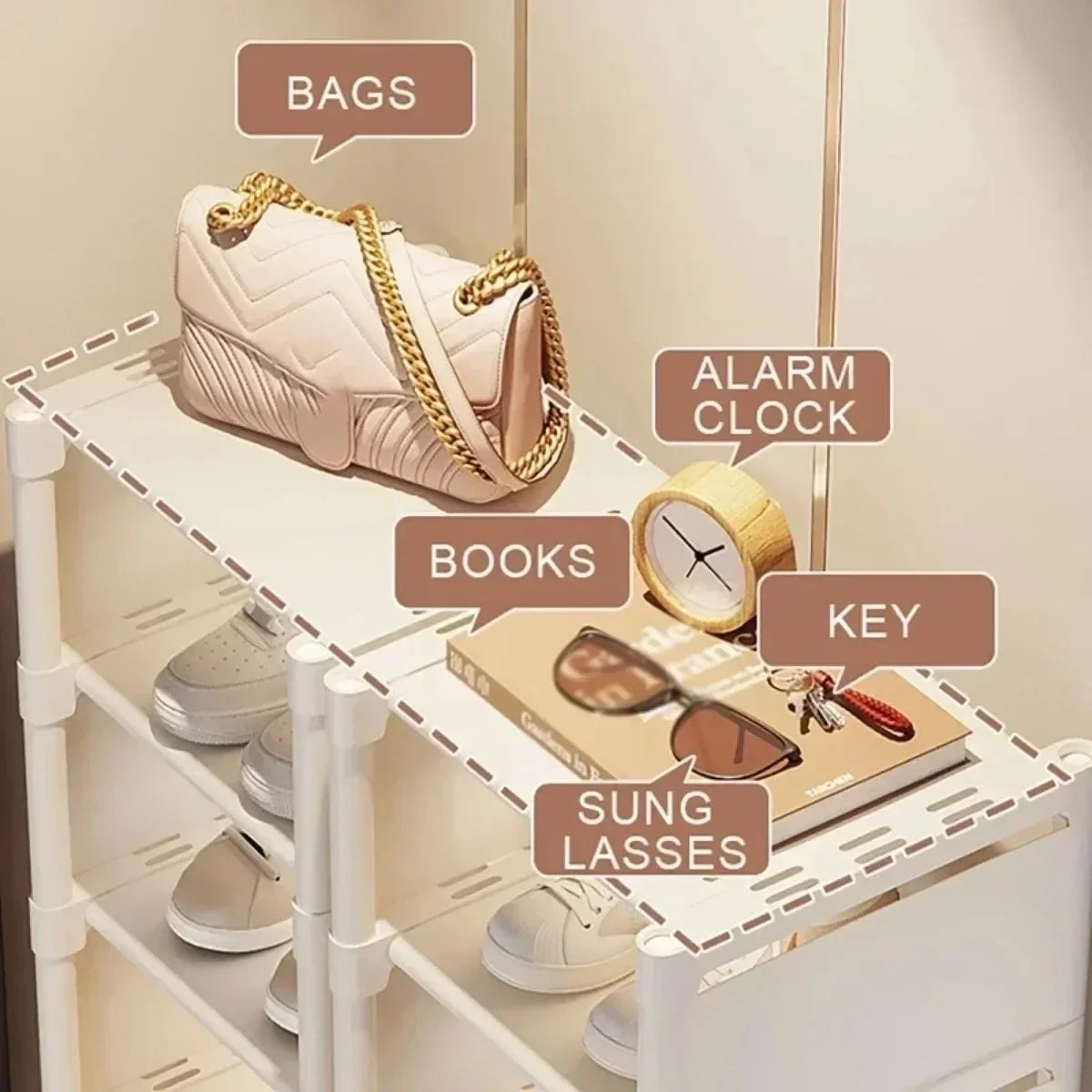 Stackable Shoes Rack Organizer – Multi-Layer Adjustable Shoe Cabinet for Space Saving Home Storage