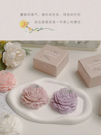 Peony Flower Scented Candle - Perfect Gift Decoration for Mother's Day & Birthdays