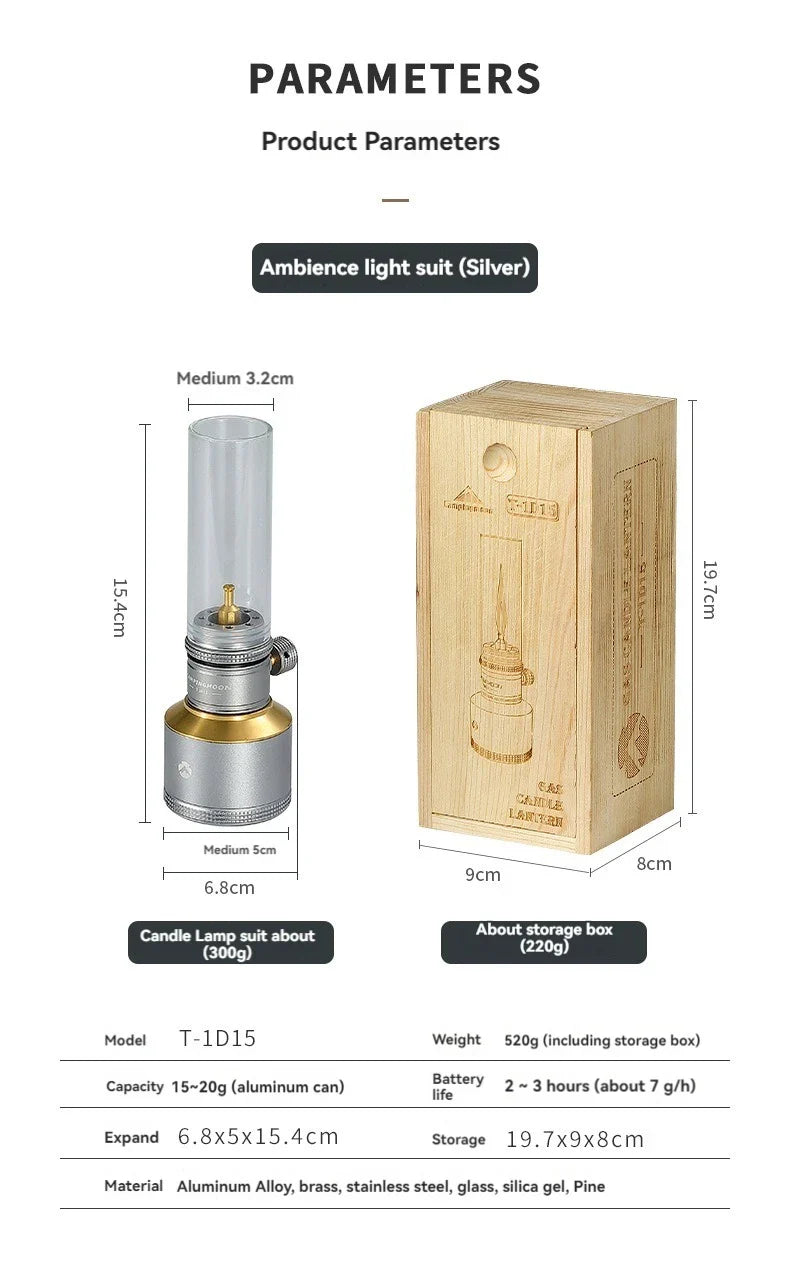 CAMPINGMOON Inflatable Aluminum Can Candle Light Set — Portable Camping & BBQ Atmosphere Lanterns