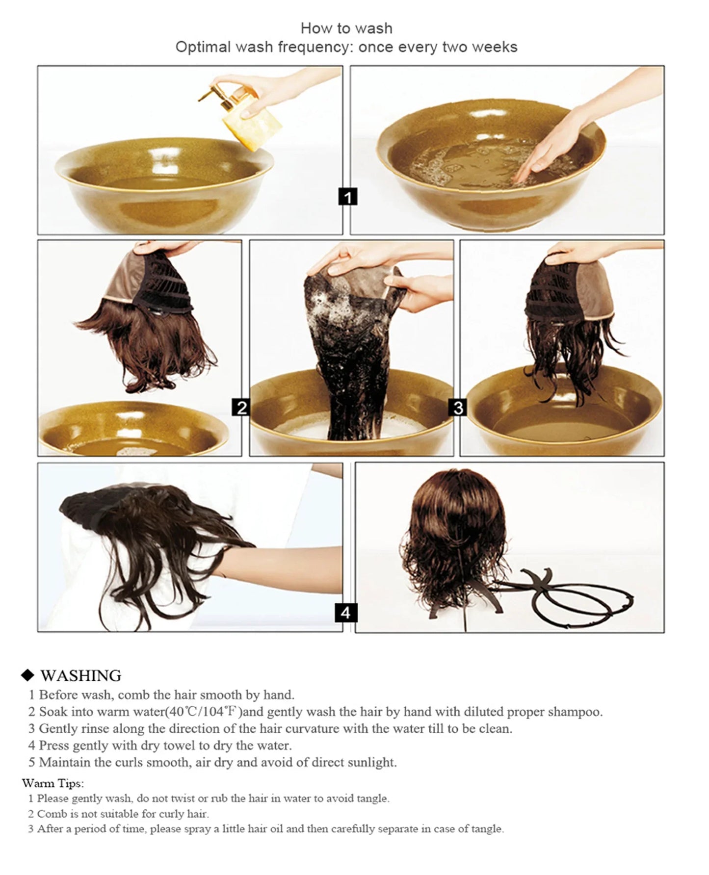 Long Wavy Brown Synthetic Wig for Women – Middle Part, Natural Look, Heat-Resistant Fiber for Daily Wear & Cosplay