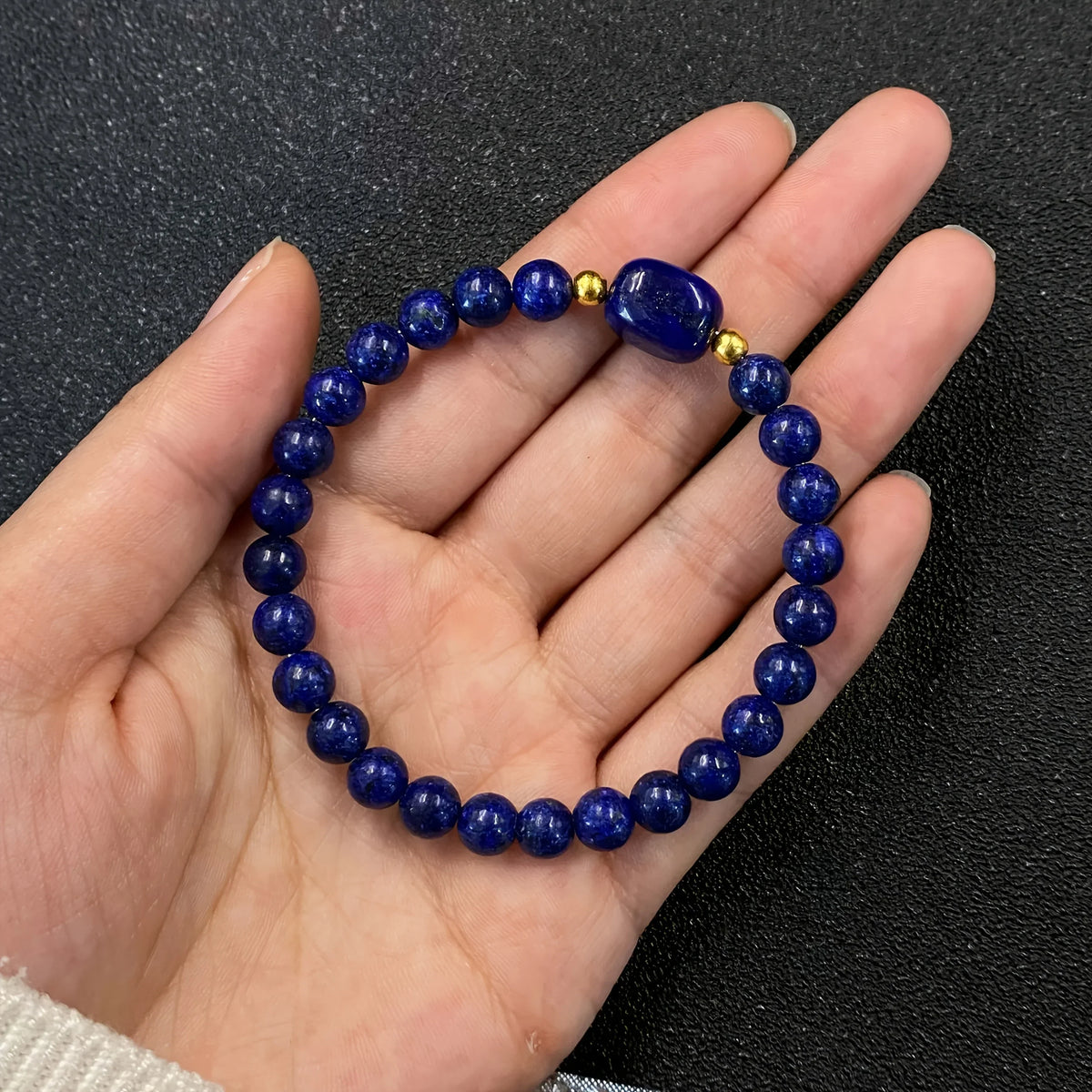 Natural Lapis Lazuli Bracelet – Genuine December Birthstone Bohemian Style Crystal Jewelry for Wealth, Success & Daily Wear Unisex Bangle