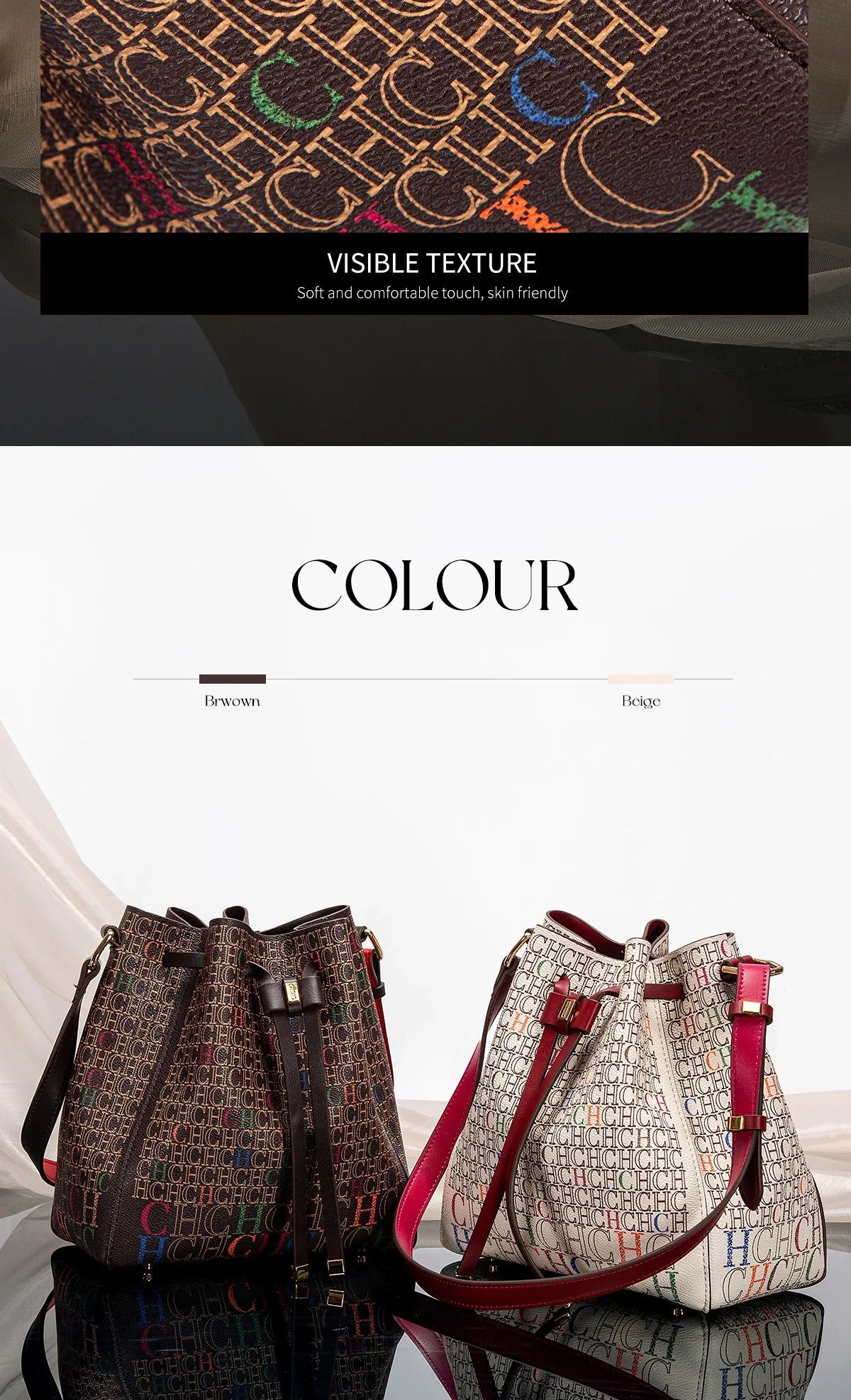 Luxury Women’s Bucket Handbag — Classic Designer Shoulder Bag with Fashion Print, Stylish Wallet for Women