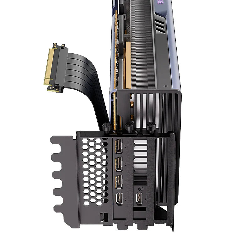 TEUCER L-Z3 GPU Vertical Mounting Bracket Kit – PCIe 4.0 X16 Riser Cable 200mm for Graphics Card Steering Mount