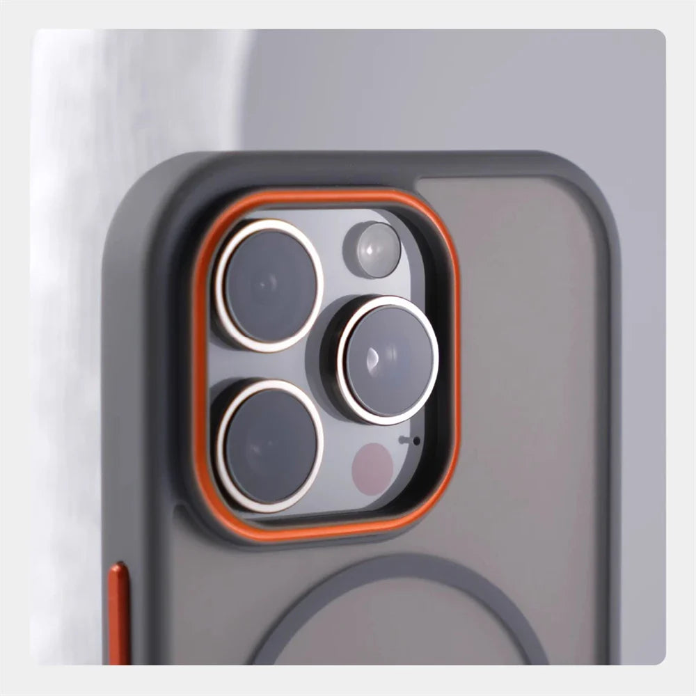 Luxury Matte Translucent MagSafe Case — Shockproof Wireless Charging Cover for iPhone 12–17 Pro/Max/Plus