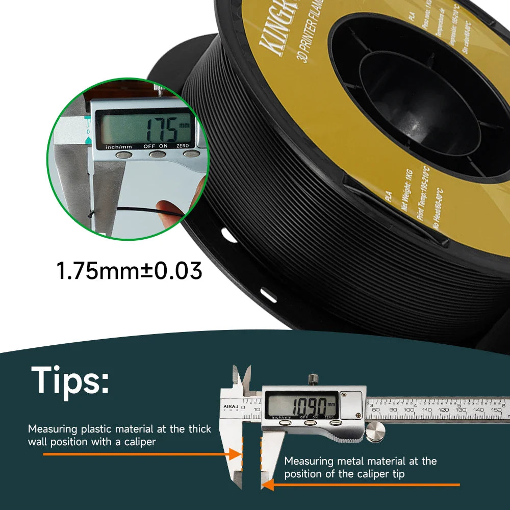 KINGROON 10KG PLA/ABS/PETG Filament 1.75mm – 10 Rolls Black, White, Gray for 3D Printing