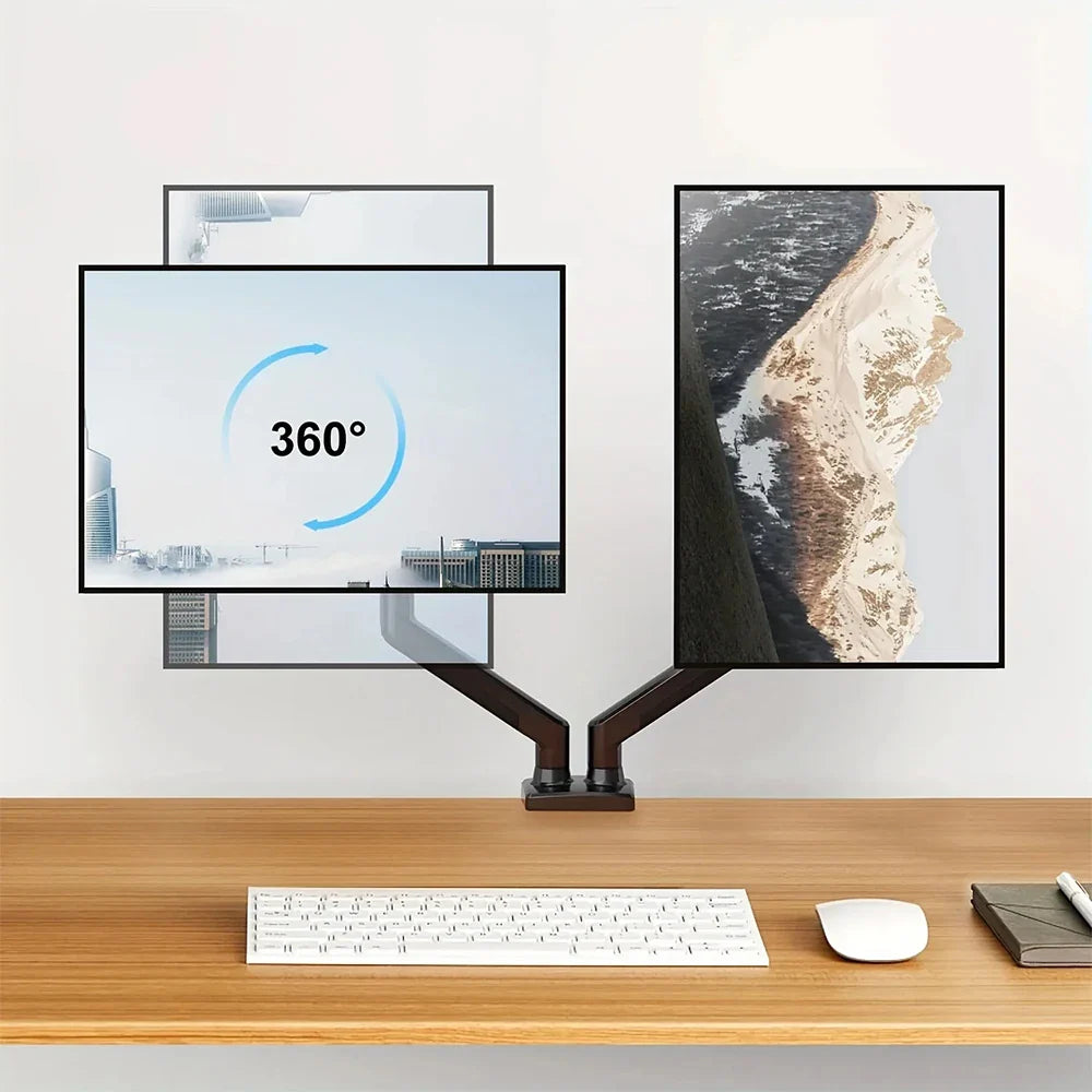 Dual Monitor Desk Mount – Mechanical Arm, VESA 100x100mm, Height Adjustable, Supports 32" Screens & 19.8 lbs per Screen