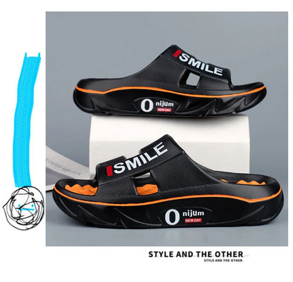 Summer Men’s Massage Slippers – Indoor Outdoor Soft Slides, Beach Sandals & Casual Flip-Flops