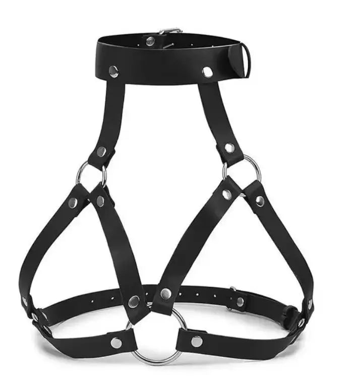 Sexy Leather Leg Harness Garter Belt – Thigh Lingerie for Gothic, Fetish & Festival Wear