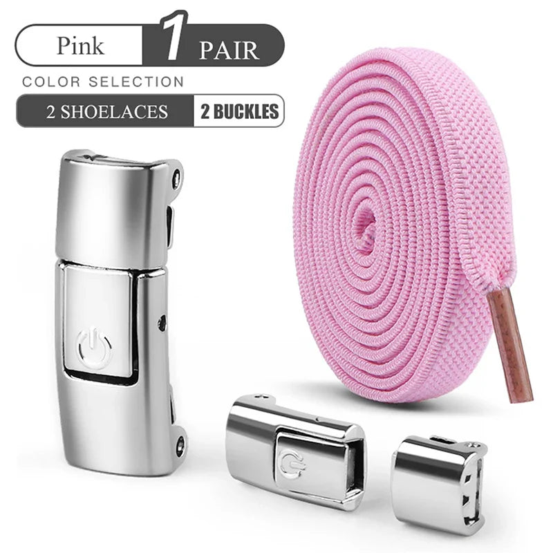 8mm No-Tie Elastic Shoelaces – Press Lock Flat Laces for Sneakers, Kids & Adults