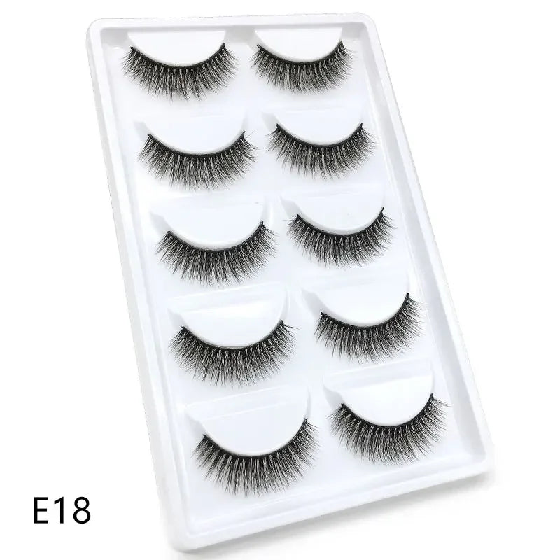 5 Pairs 3D Real Mink False Eyelashes – Soft Natural Look Eyelash Extensions for Makeup & Daily Wear