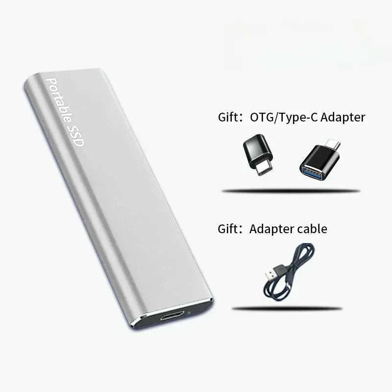 Portable SSD 1TB/2TB – High-Speed External Solid State Drive with USB 3.1/Type-C for Laptop, Phone, Mac, Windows