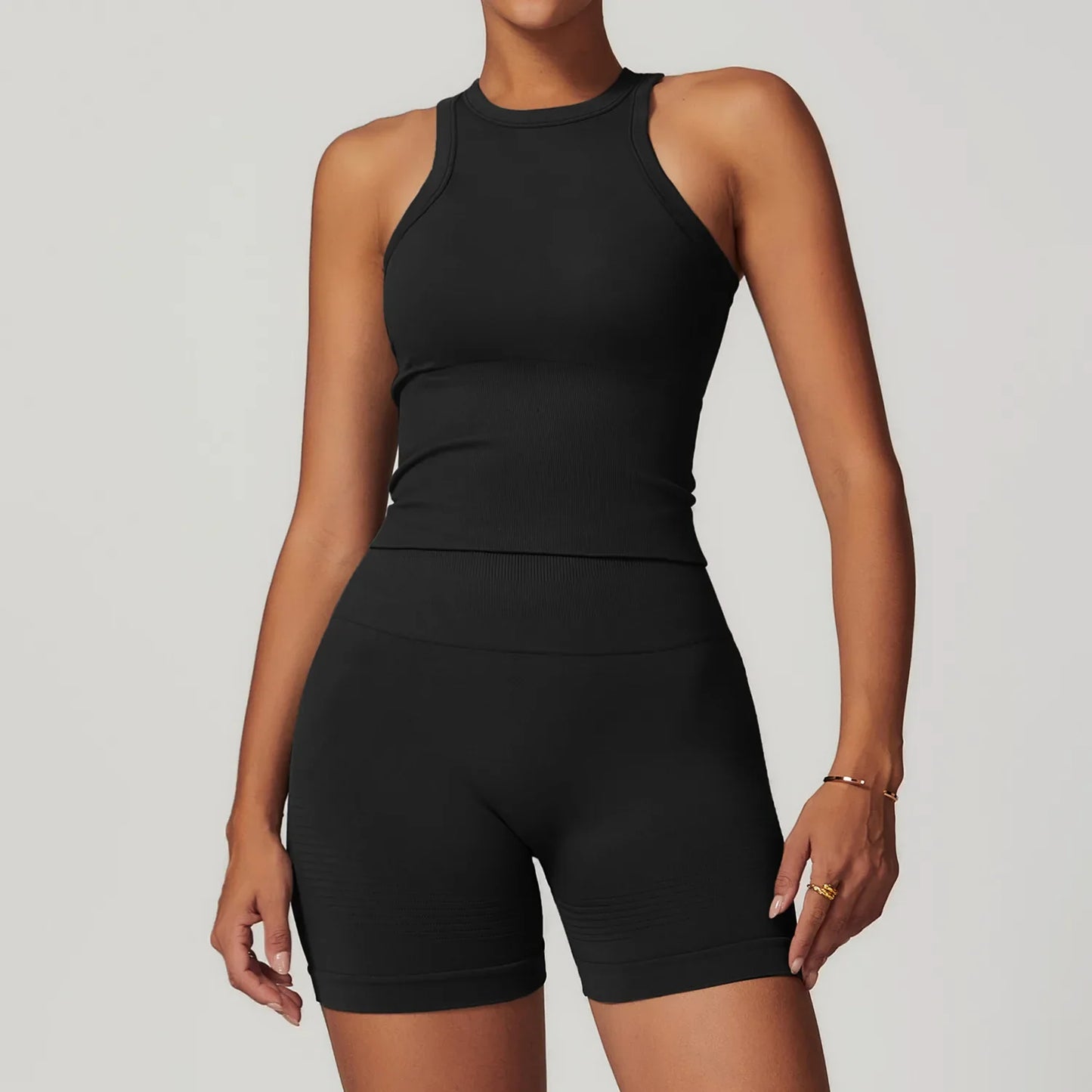 Women’s Seamless 2/3 Piece Yoga Set – Fitness Workout Sportswear with Leggings, Sports Bra & Long Sleeve Gym Outfit