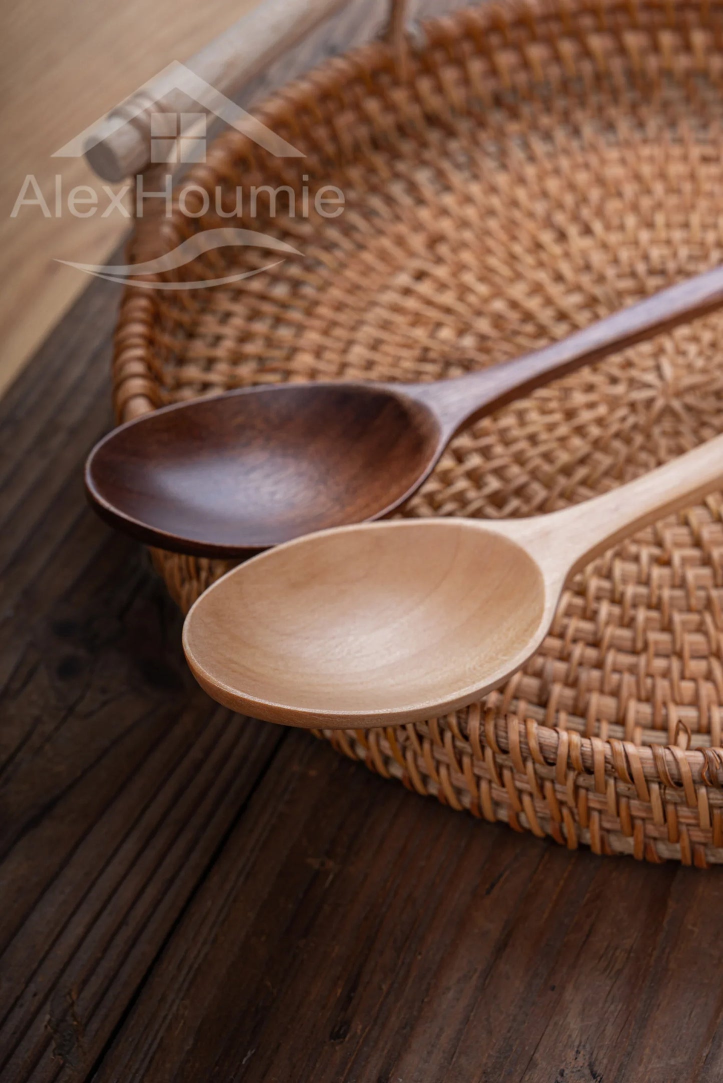 6-Piece Bamboo Wooden Spoon Set – 9” Korean Style Natural Wood Spoons for Soup, Cooking & Mixing