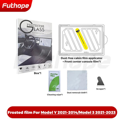 Futhope Tempered Glass Screen Protector – HD Center Control Film for Tesla Model 3/Y Highland (2021-2025) Protection