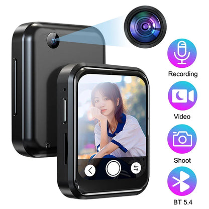 MP3 Music Player with Bluetooth 5.4 - HiFi MP4 Walkman, Full Touch Screen, Built-in Speaker, Recorder, Camera, FM & E-book