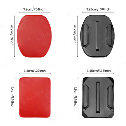 Universal Helmet Adhesive Mount Kit – Flat & Curved Sticky Mounts for GoPro 8–13, Insta360, DJI Osmo Action, AKASO & SJCAM