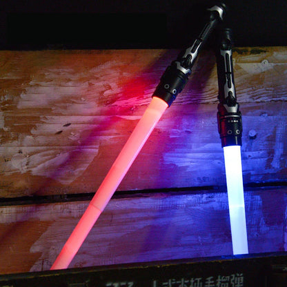 Colorful Glowing Laser Sword Toy – Red & Blue Double Saber with Music & Flashing Lights