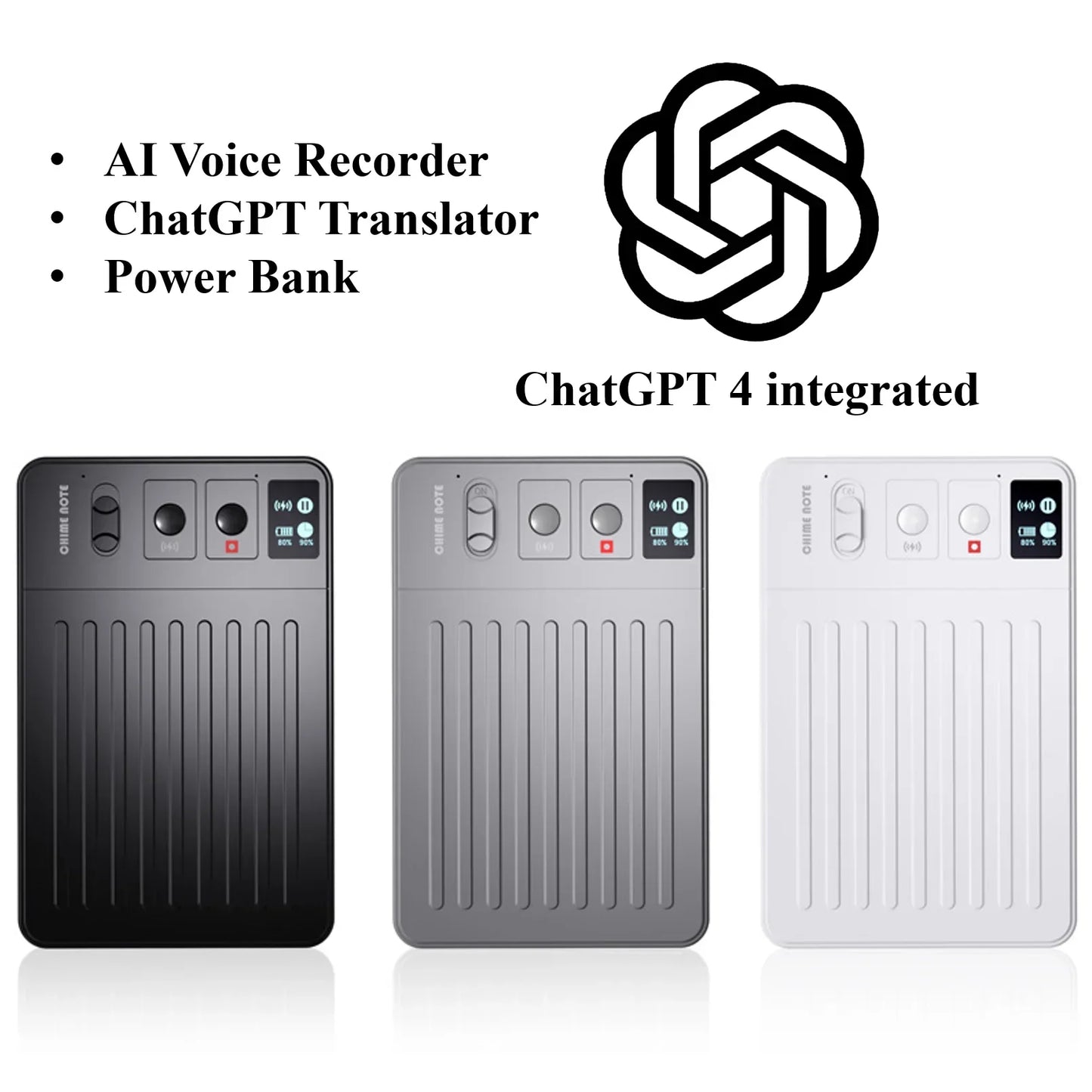 ChatGPT-4 AI Mini Voice Note Recorder — Real-Time Translator Device with Phone Charging & Intelligent Translation