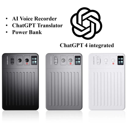 ChatGPT-4 AI Mini Voice Note Recorder — Real-Time Translator Device with Phone Charging & Intelligent Translation