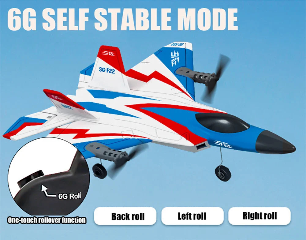 RC F22 Stunt Plane — 2.4G Remote Control 3D Glider Airplane EPP Foam Toy for Kids