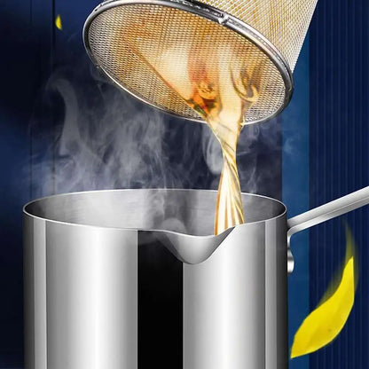 Stainless Steel Deep Frying Pot with Strainer | Kitchen Fryer for Tempura Chicken Cooking | Fry Pan Cooking Tools